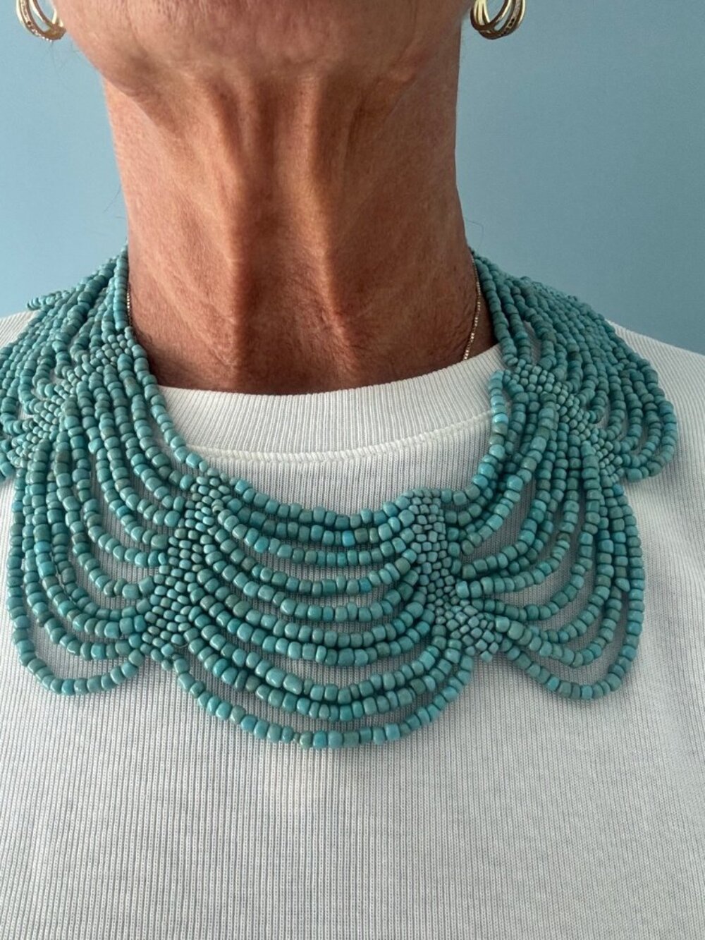 Turquiose Bead Jewelry Collar Necklace